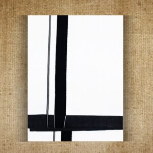 Pure White Double Dhoti with Black Big Border – Combed Cotton