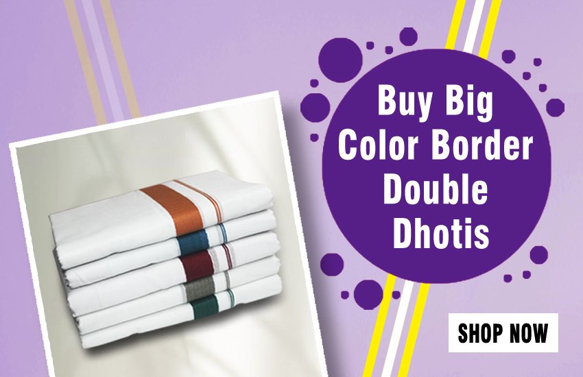 big color border double dhotis mobile size